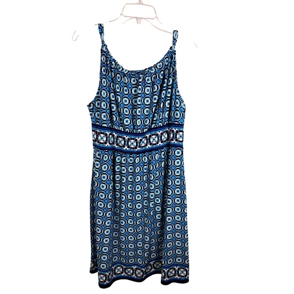 Max Studio Dresses & Skirts - Max Studio Dress Womens‎ XL Blue Geometric Empire Waist Excellent